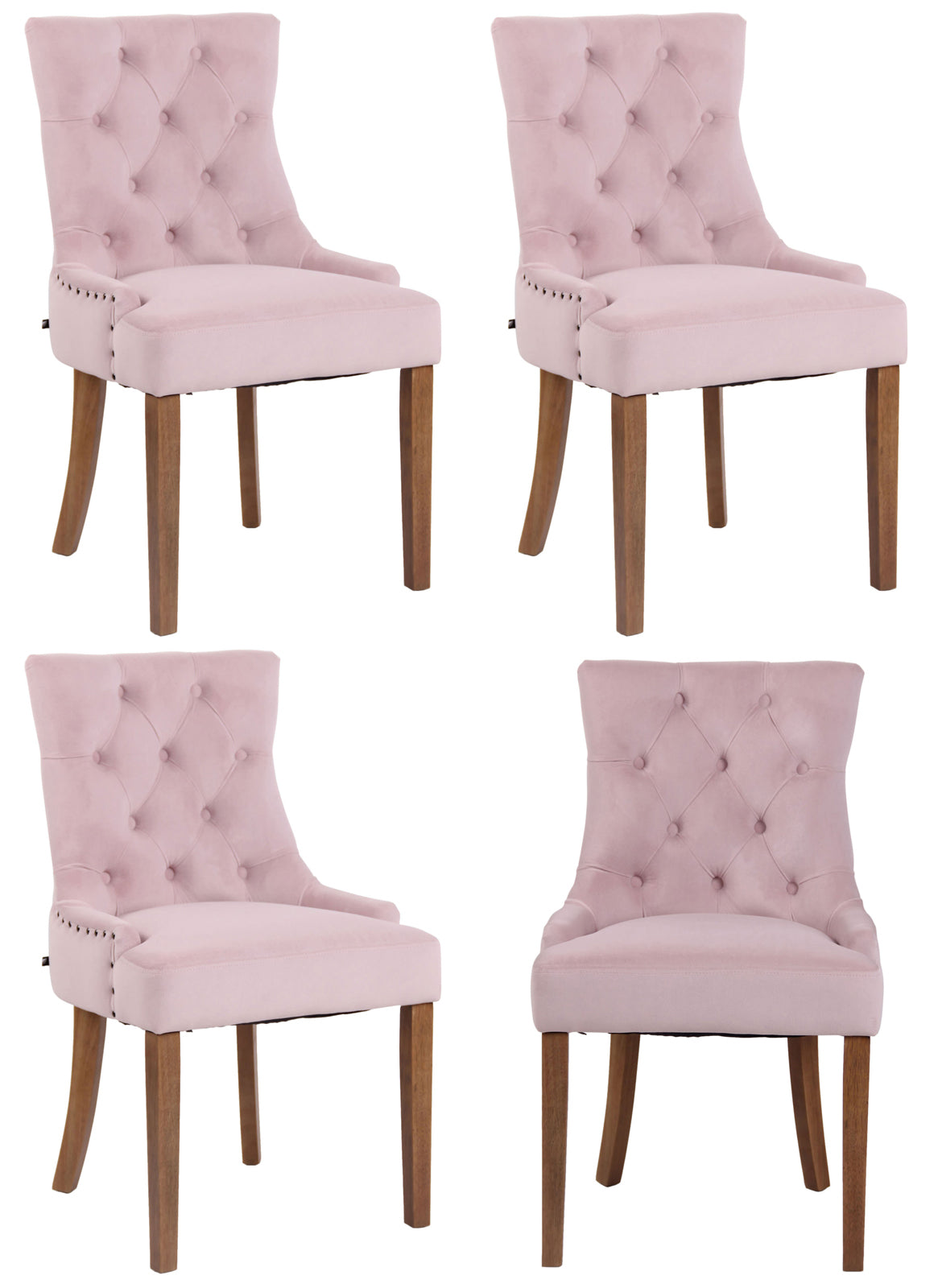 4er Set Esszimmerstuhl Aberdeen Samt - homemem39