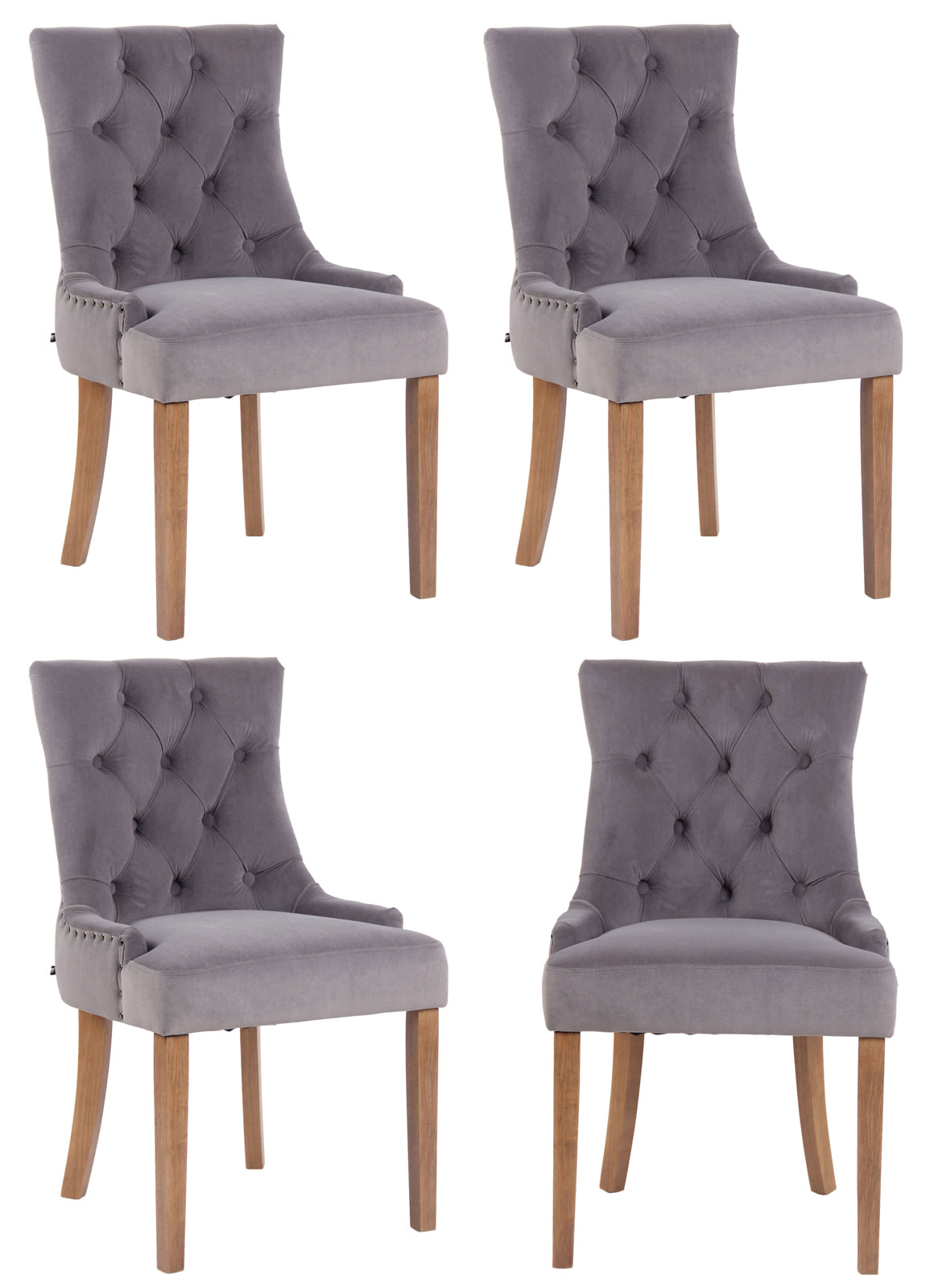 4er Set Esszimmerstuhl Aberdeen Samt - homemem39