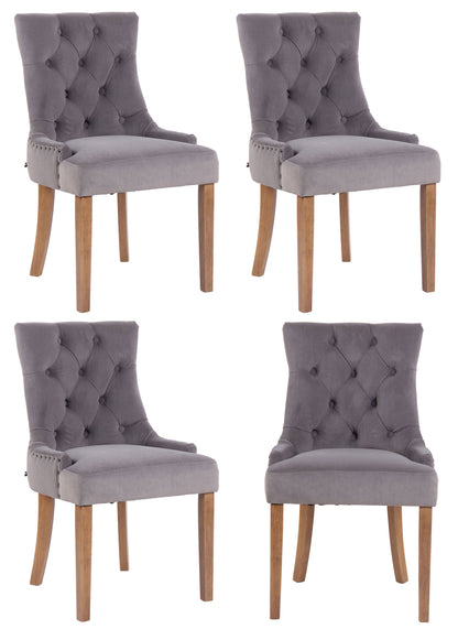 4er Set Esszimmerstuhl Aberdeen Samt - homemem39