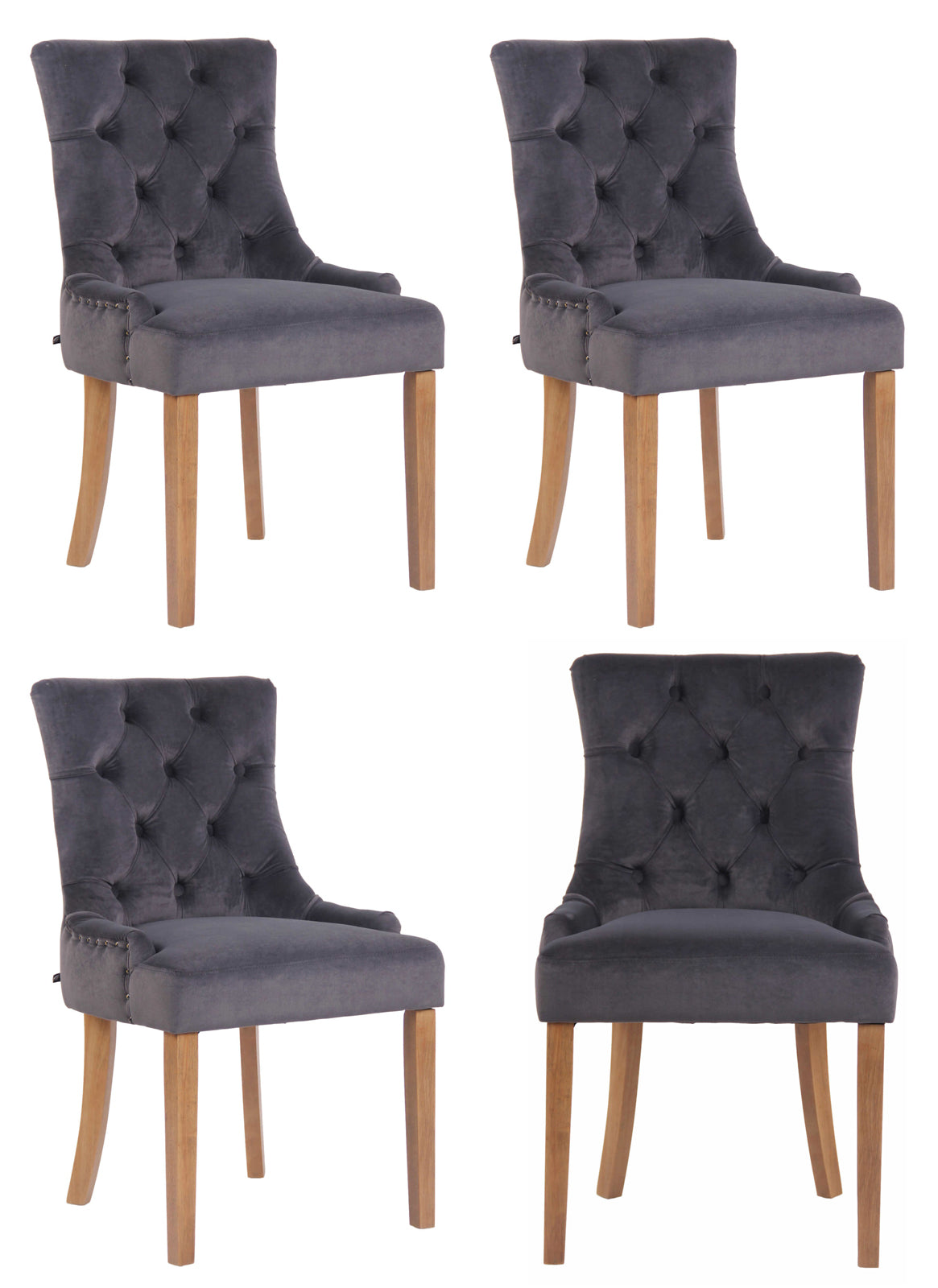 4er Set Esszimmerstuhl Aberdeen Samt - homemem39