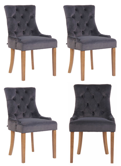 4er Set Esszimmerstuhl Aberdeen Samt - homemem39
