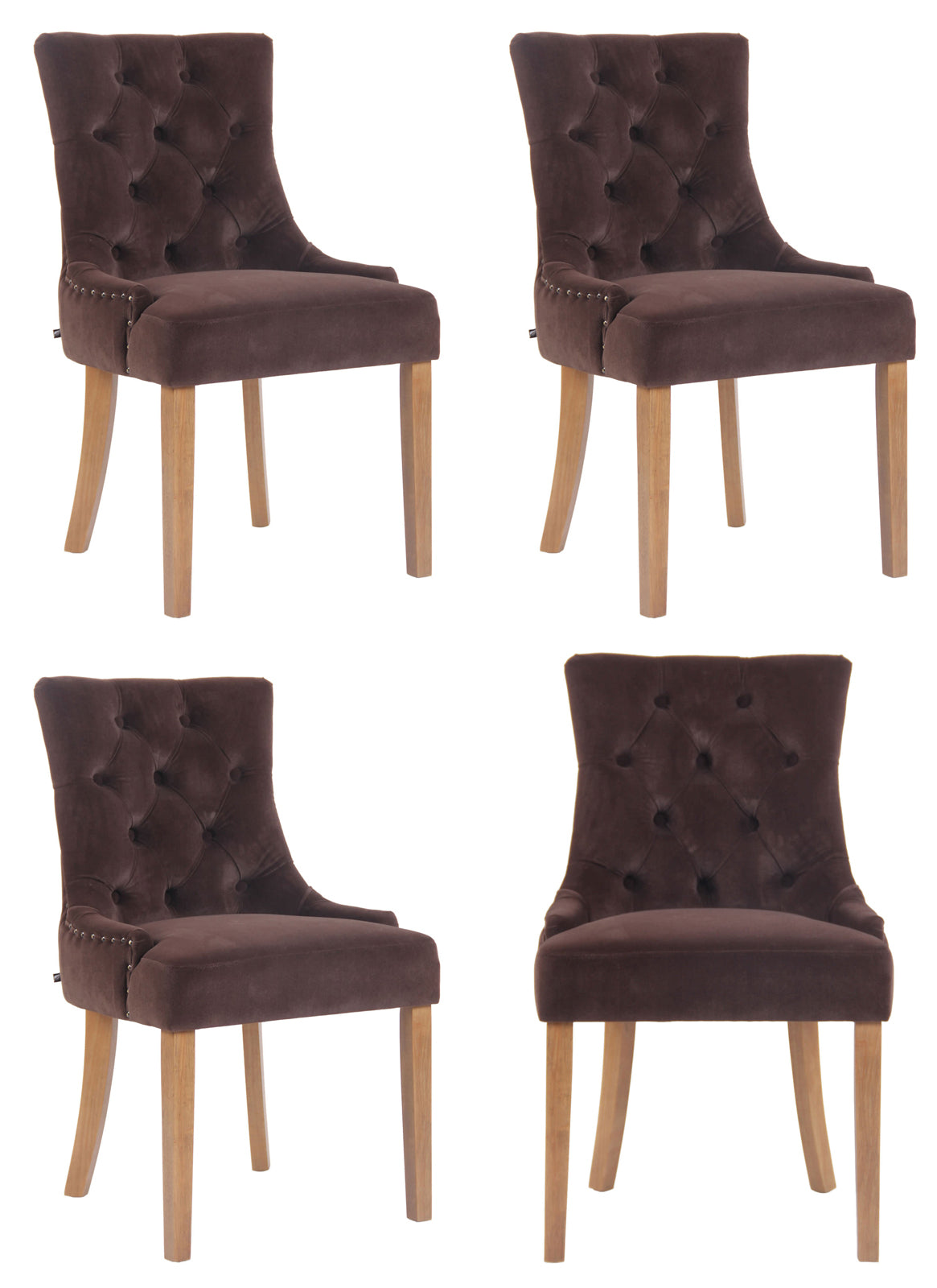 4er Set Esszimmerstuhl Aberdeen Samt - homemem39