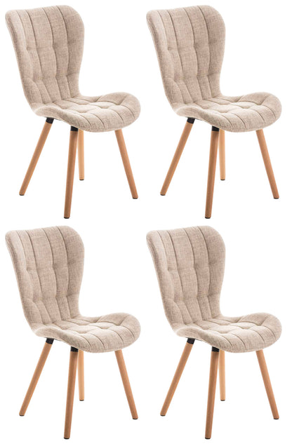 4er Set Esszimmerstuhl Elda Stoff - homemem39