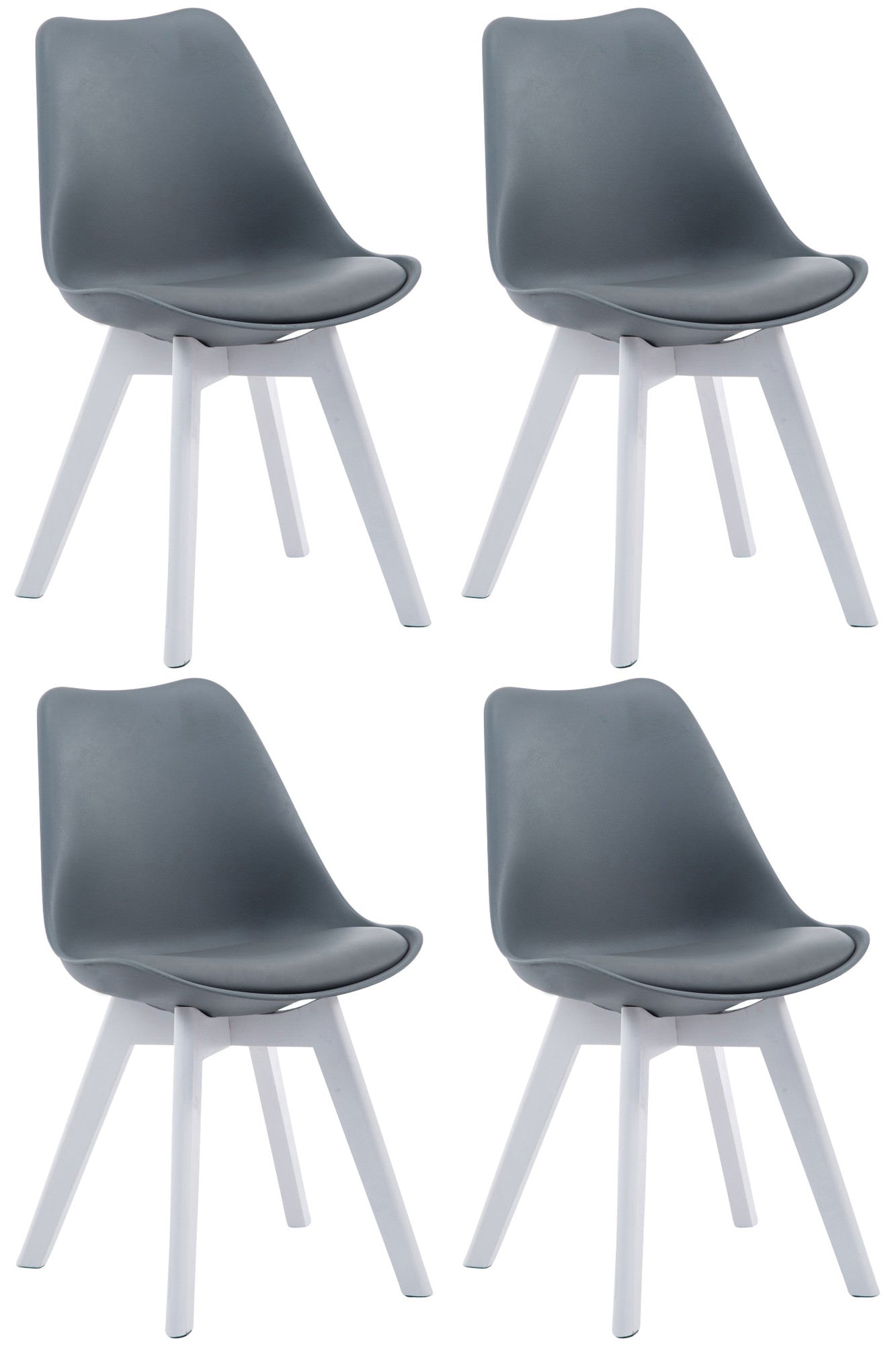 4er Set Besucherstühle Borneo Kunstleder - homemem39