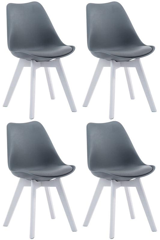 4er Set Besucherstühle Borneo Kunstleder - homemem39