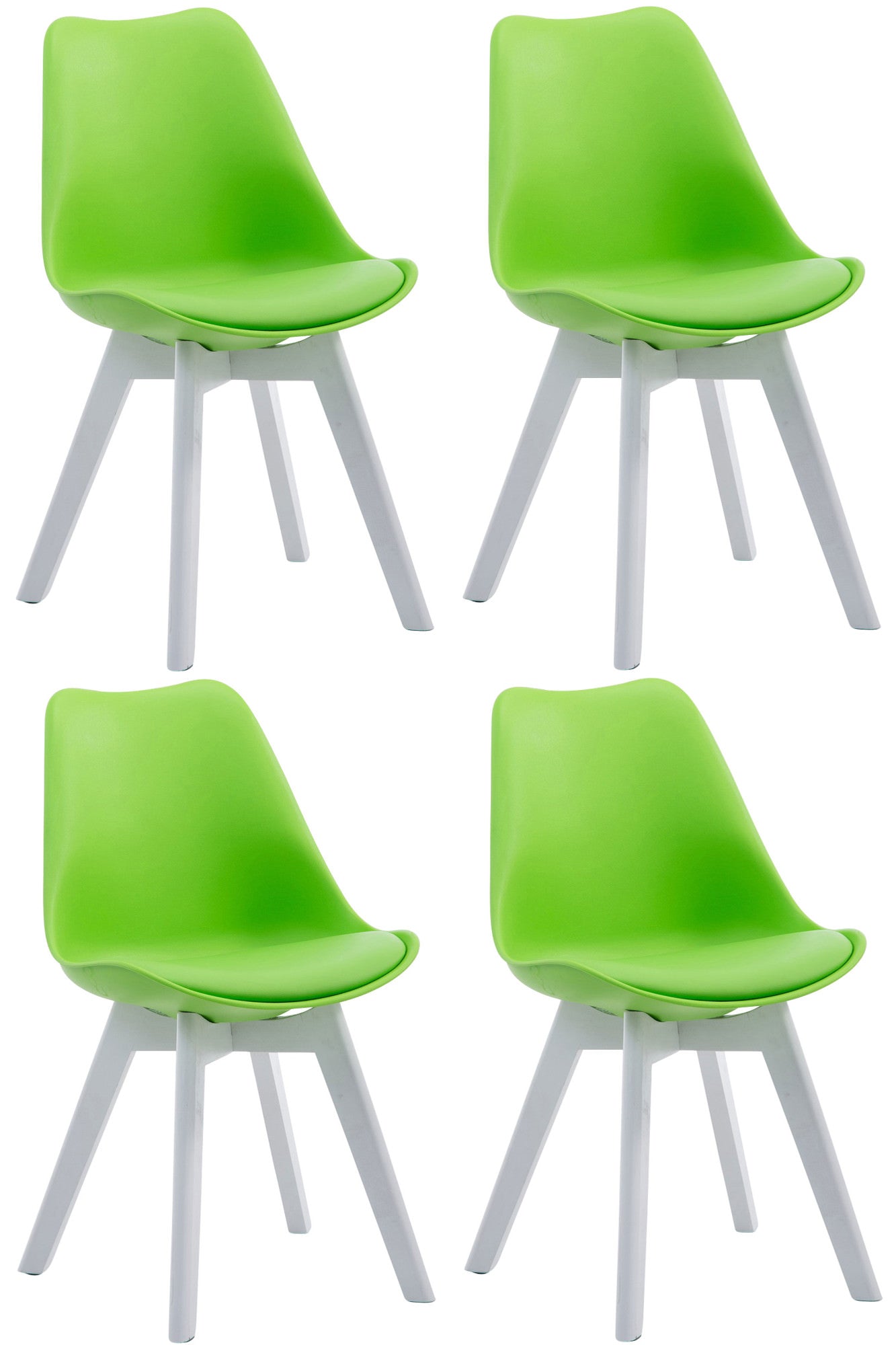 4er Set Besucherstühle Borneo Kunstleder - homemem39