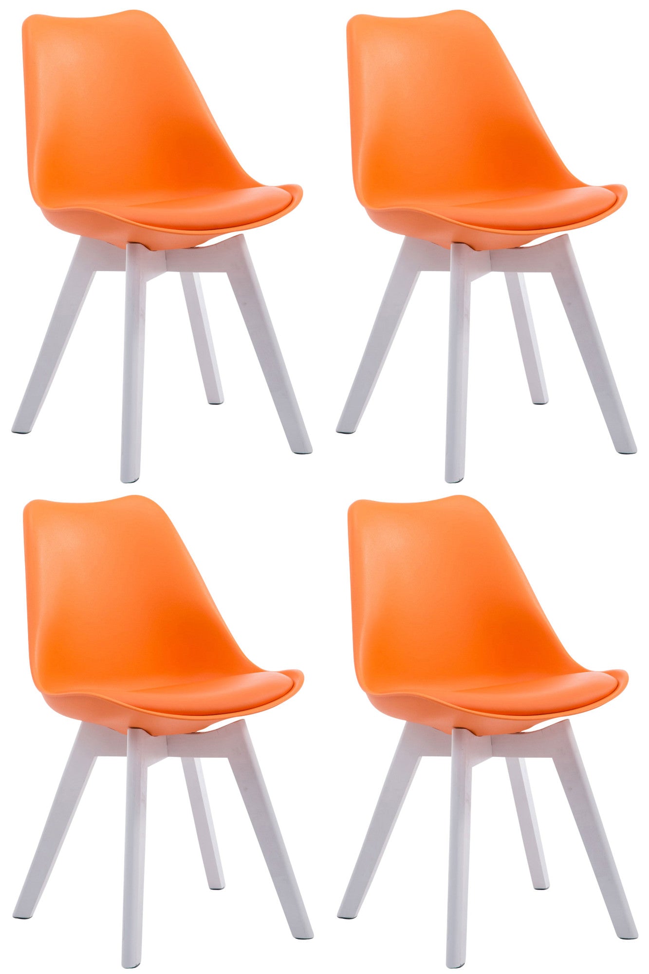 4er Set Besucherstühle Borneo Kunstleder - homemem39