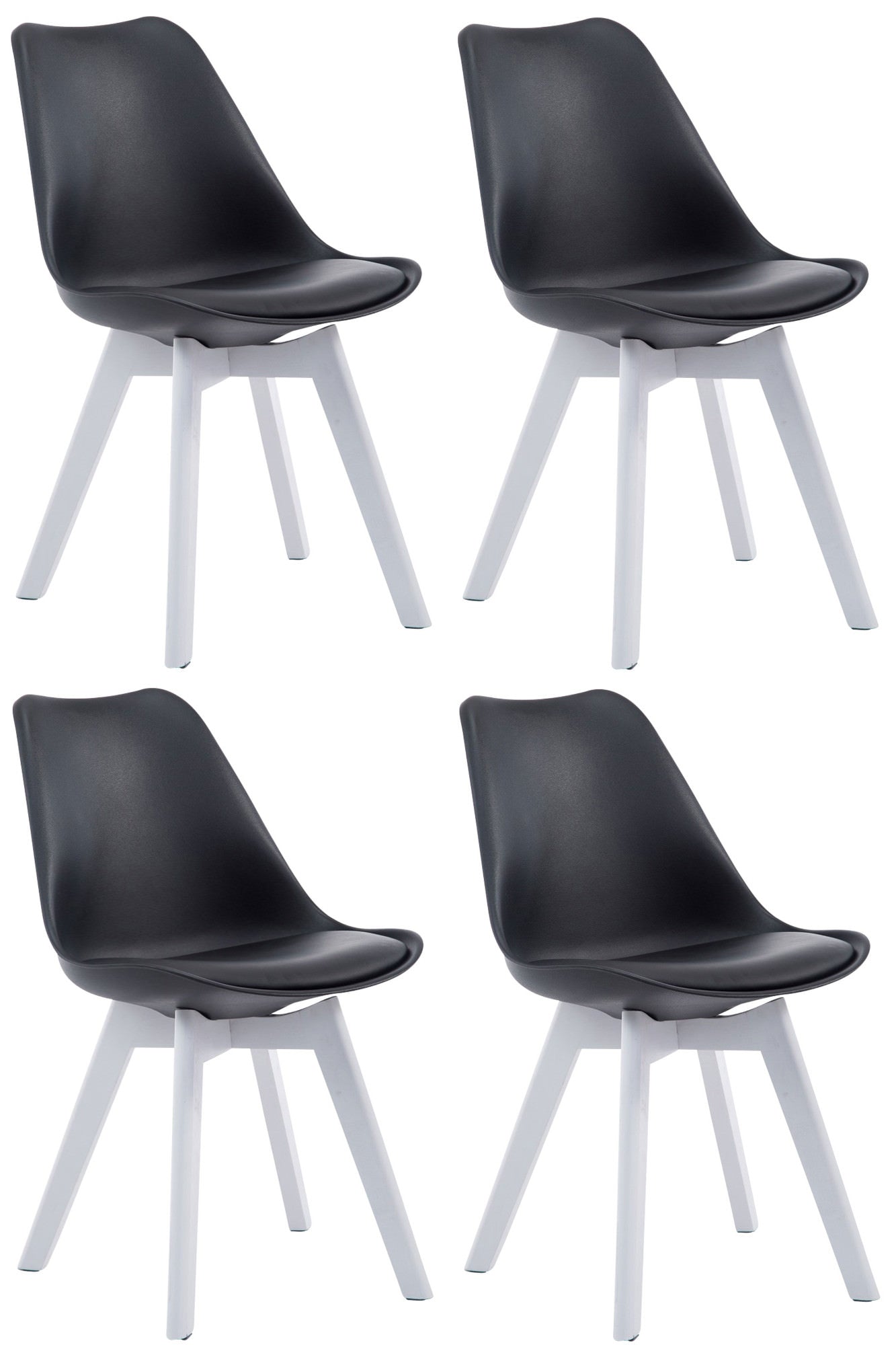 4er Set Besucherstühle Borneo Kunstleder - homemem39