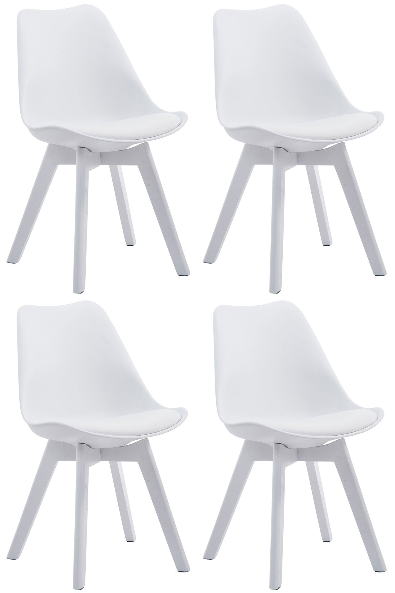 4er Set Besucherstühle Borneo Kunstleder - homemem39