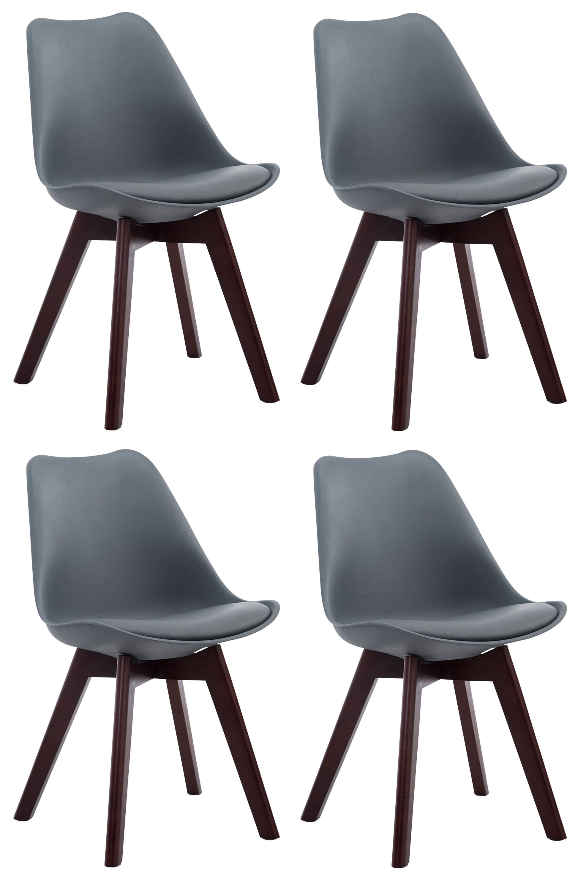 4er Set Besucherstühle Borneo Kunstleder - homemem39