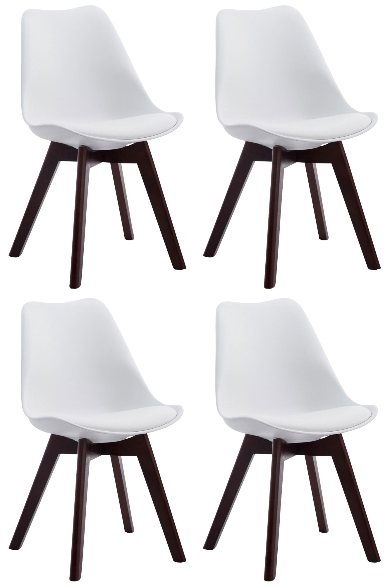 4er Set Besucherstühle Borneo Kunstleder - homemem39