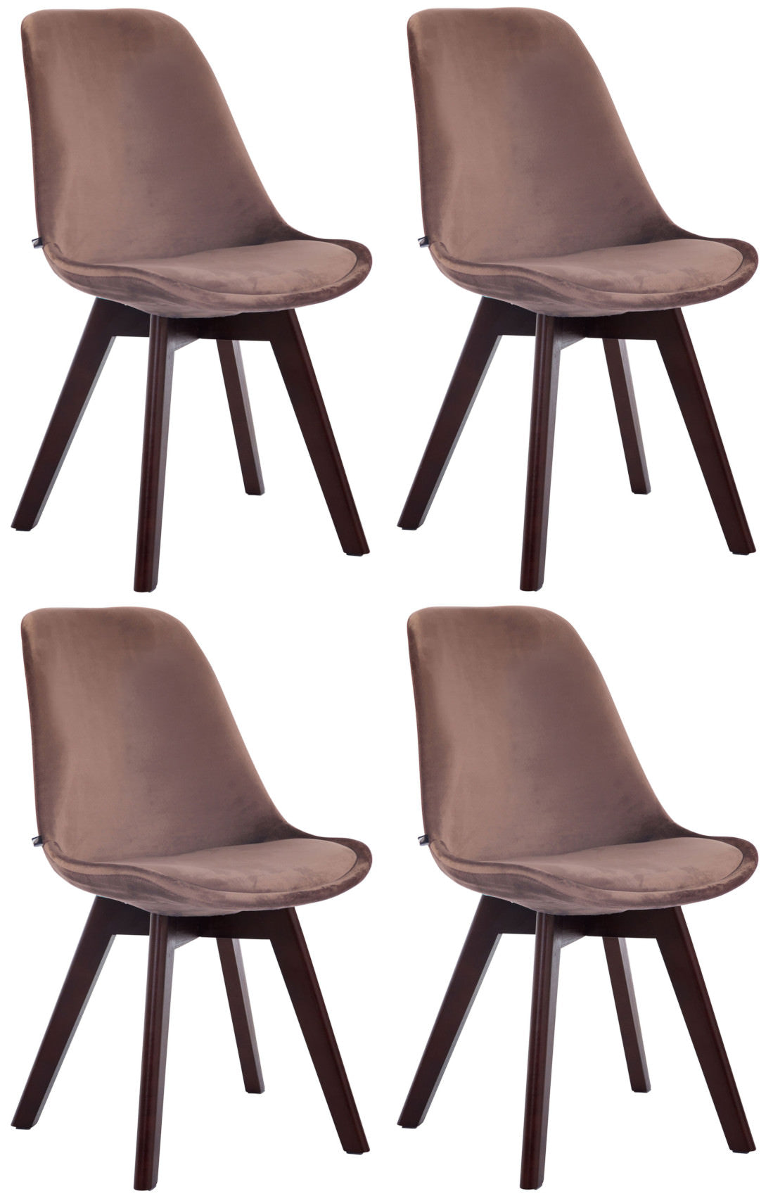 4er Set Besucherstühle Borneo Samt - homemem39