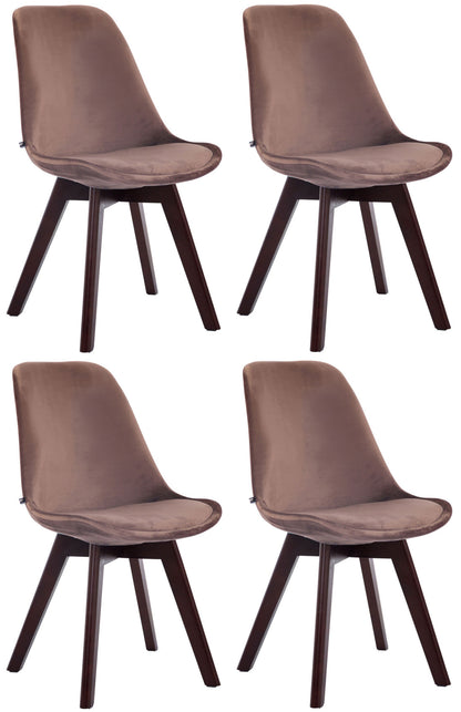 4er Set Besucherstühle Borneo Samt - homemem39