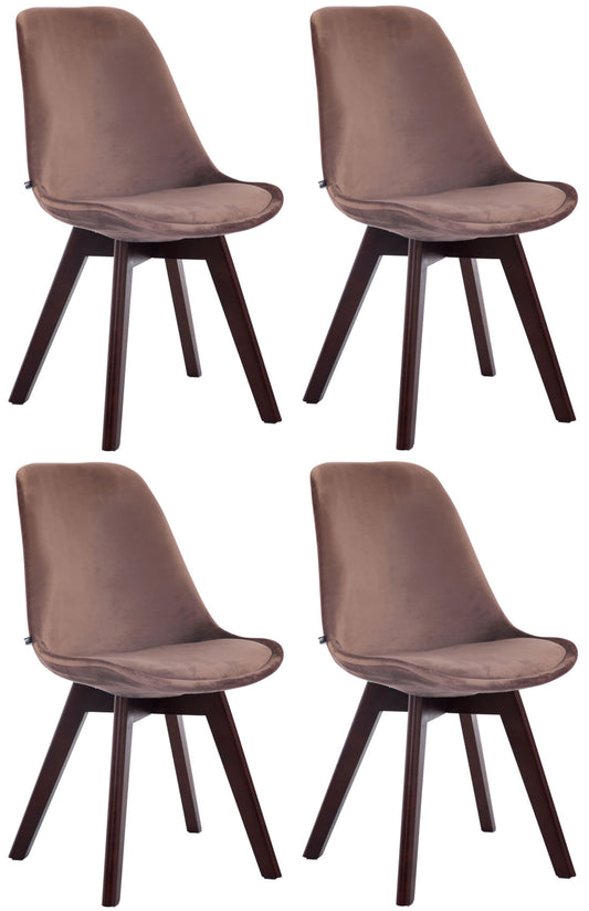 4er Set Besucherstühle Borneo Samt - homemem39
