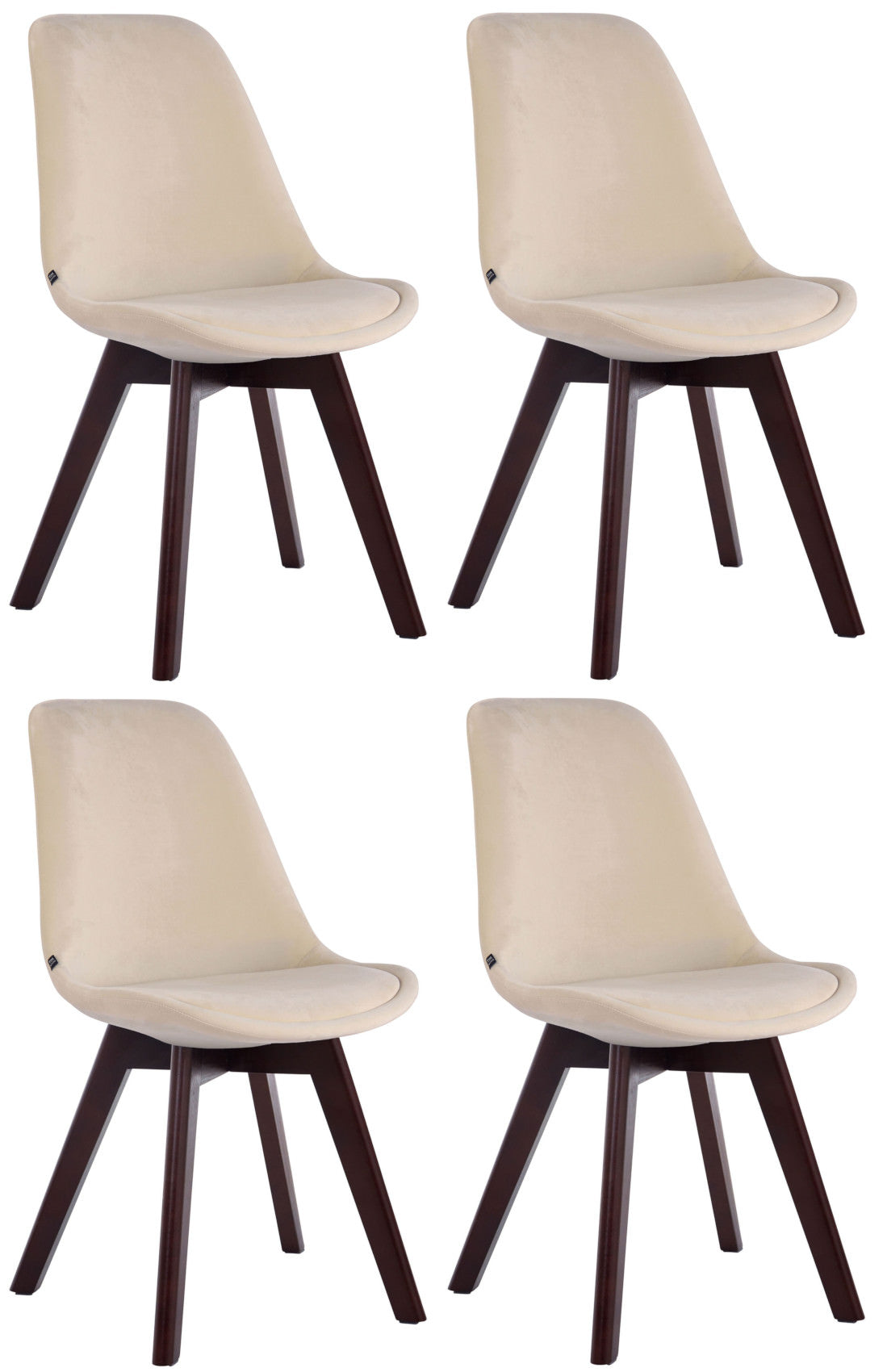 4er Set Besucherstühle Borneo Samt - homemem39