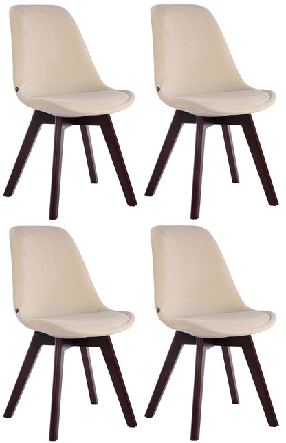 4er Set Besucherstühle Borneo Samt - homemem39