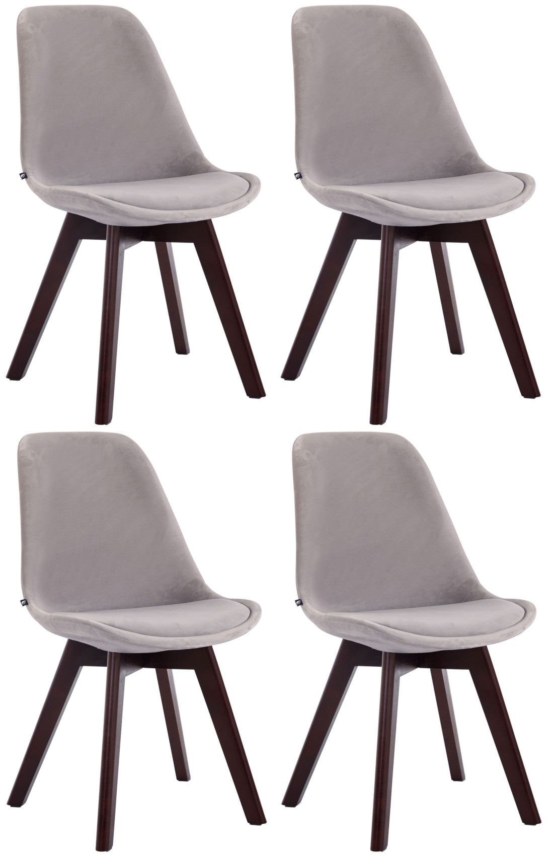 4er Set Besucherstühle Borneo Samt - homemem39