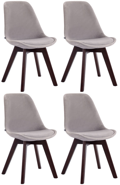 4er Set Besucherstühle Borneo Samt - homemem39