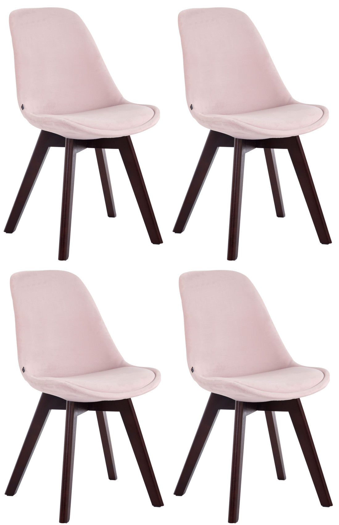 4er Set Besucherstühle Borneo Samt - homemem39