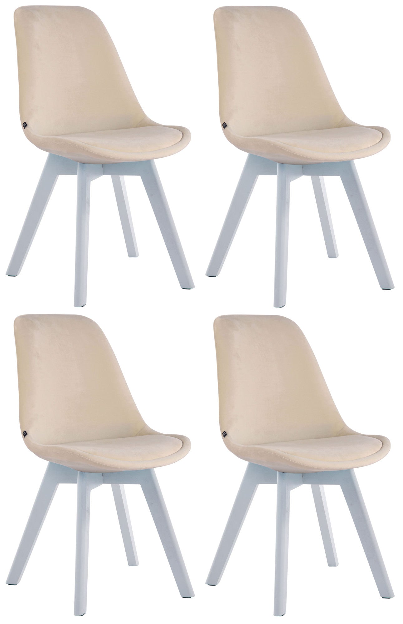 4er Set Besucherstühle Borneo Samt - homemem39