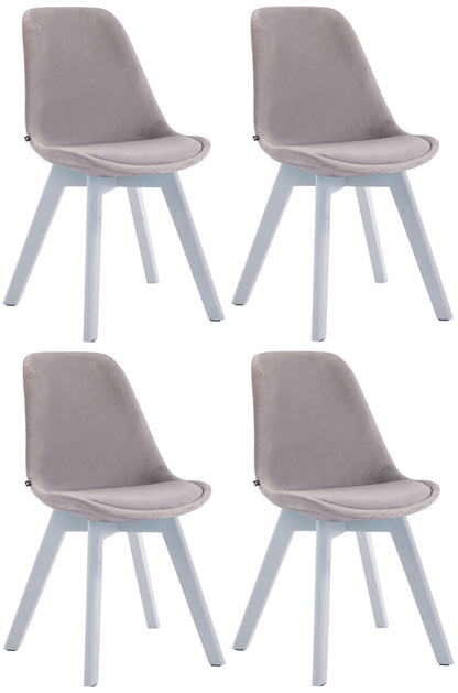 4er Set Besucherstühle Borneo Samt - homemem39