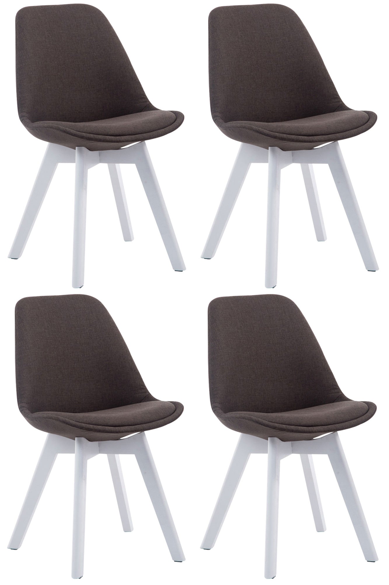 4er Set Besucherstühle Borneo V2 Stoff - homemem39