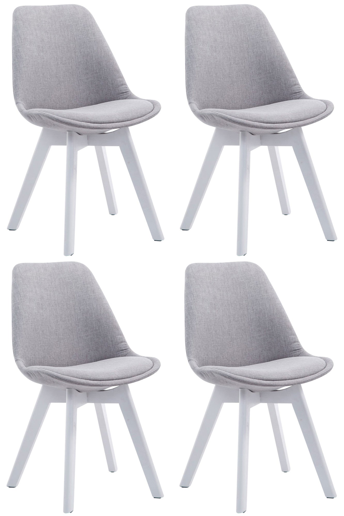 4er Set Besucherstühle Borneo V2 Stoff - homemem39