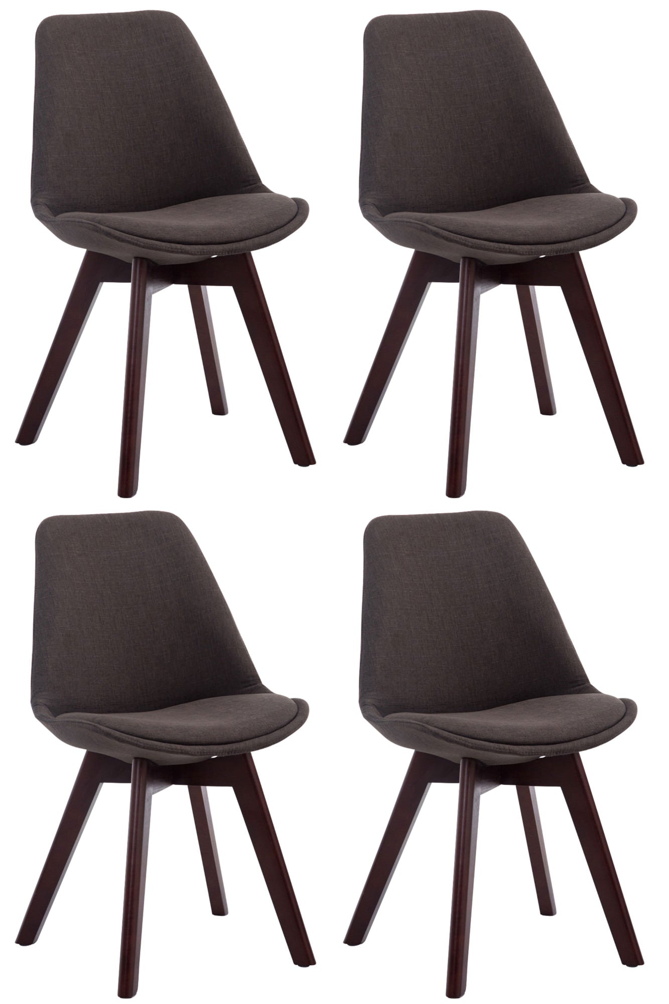 4er Set Besucherstühle Borneo V2 Stoff - homemem39