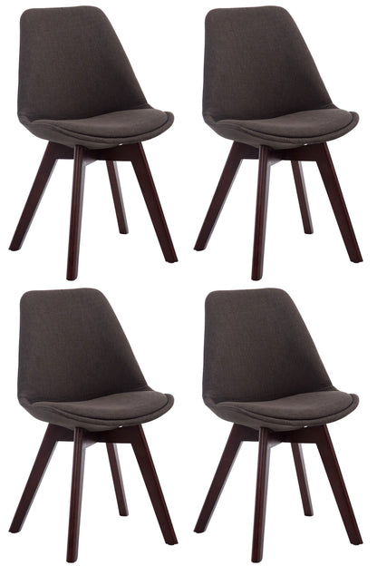 4er Set Besucherstühle Borneo V2 Stoff - homemem39