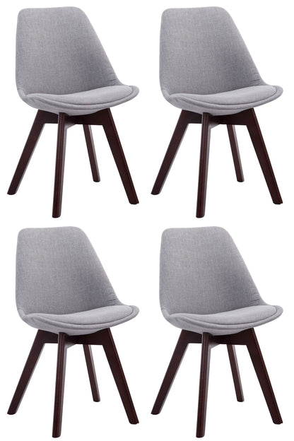 4er Set Besucherstühle Borneo V2 Stoff - homemem39