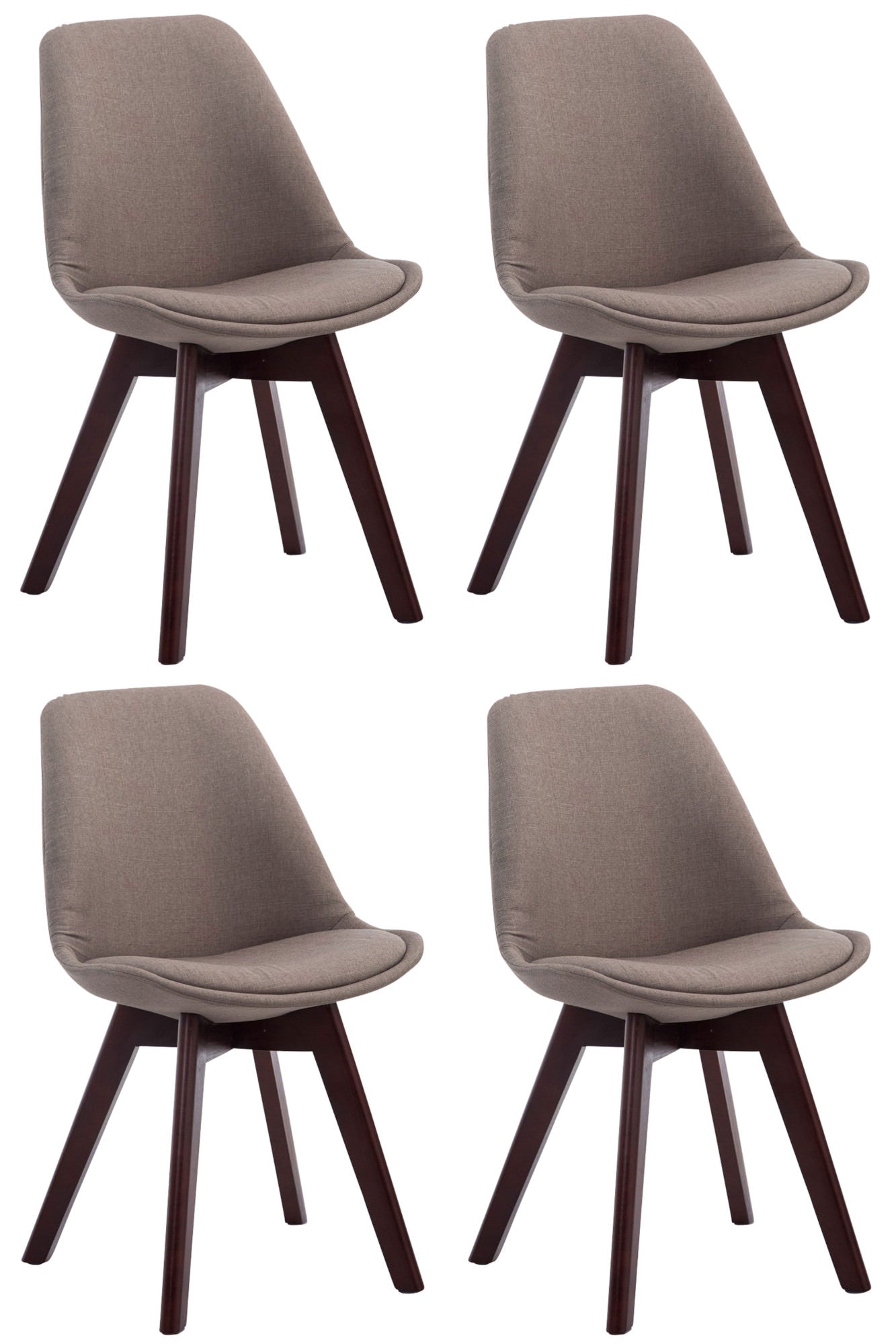 4er Set Besucherstühle Borneo V2 Stoff - homemem39