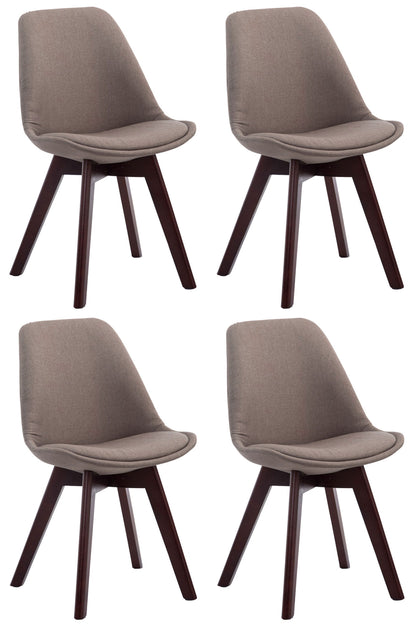 4er Set Besucherstühle Borneo V2 Stoff - homemem39