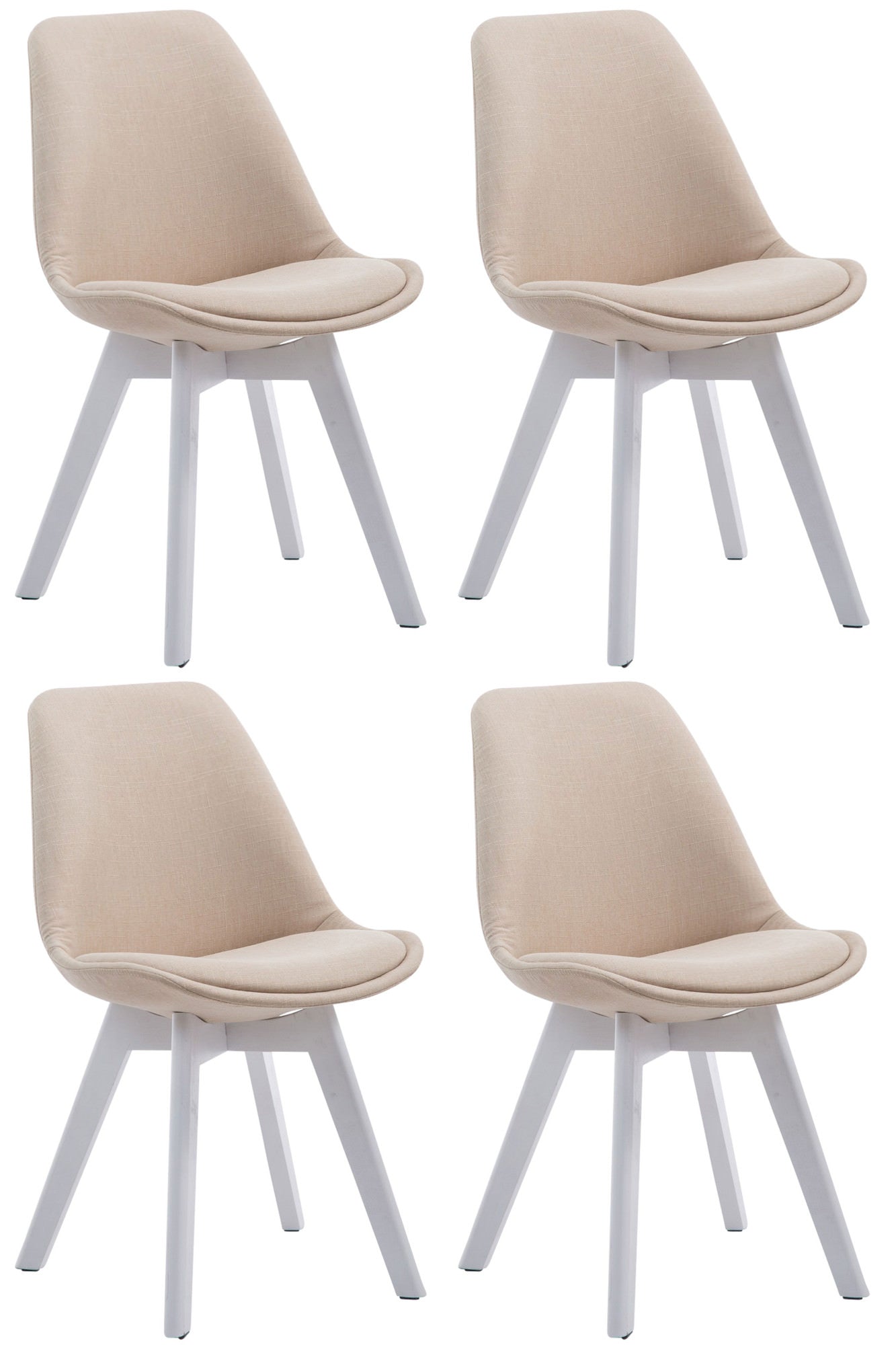 4er Set Besucherstühle Borneo V2 Stoff - homemem39