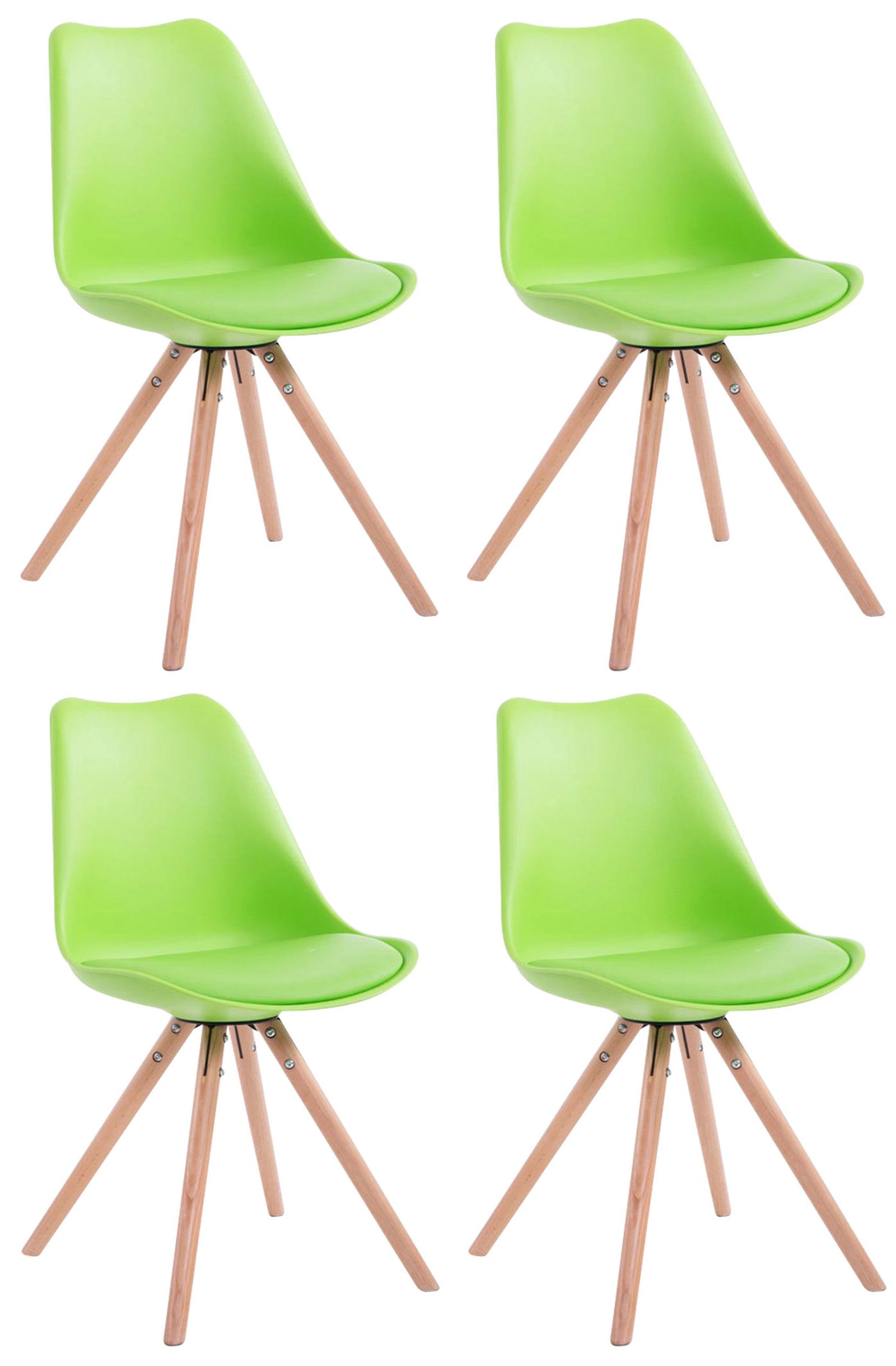 4er Set Stühle Toulouse Kunstleder Rund - homemem39