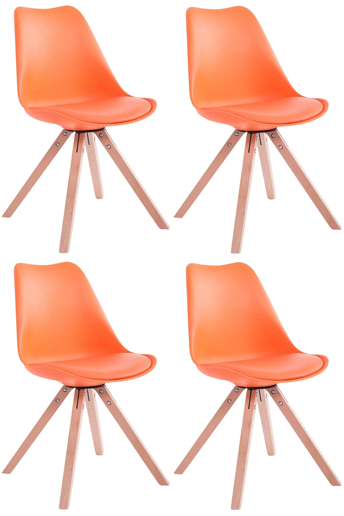 4er Set Stühle Toulouse Kunstleder Square - homemem39