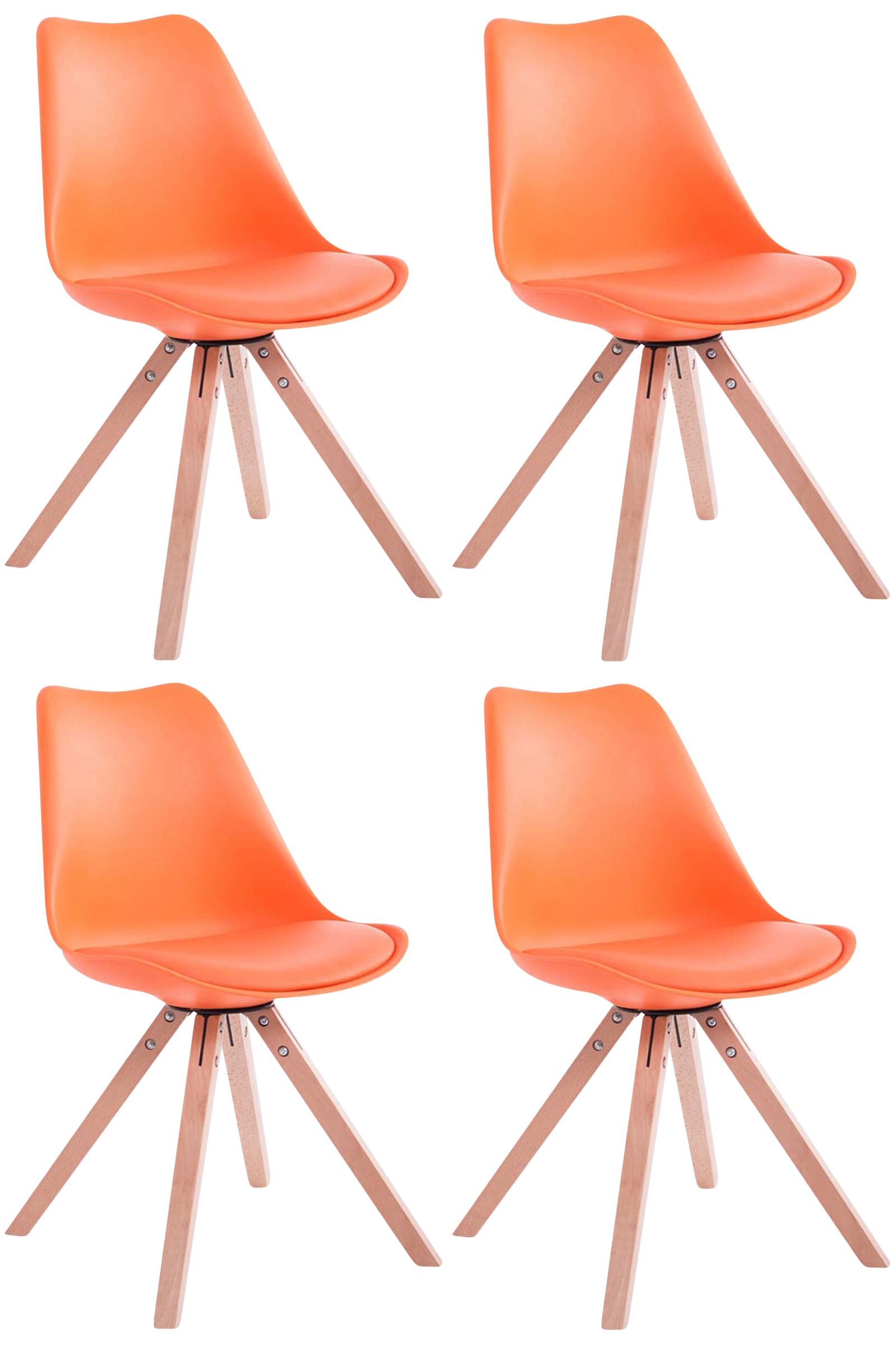 4er Set Stühle Toulouse Kunstleder Square - homemem39