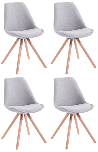 4er Set Besucherstühle Toulouse Stoff Rund - homemem39