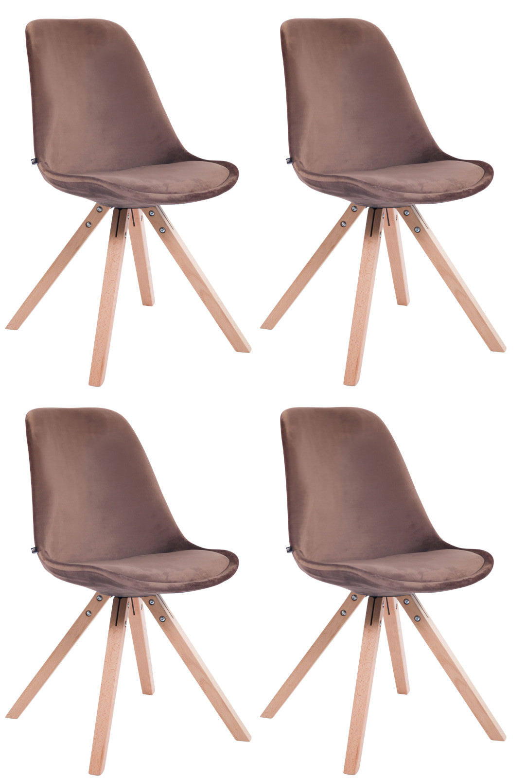 4er Set Stühle Toulouse Samt Square - homemem39