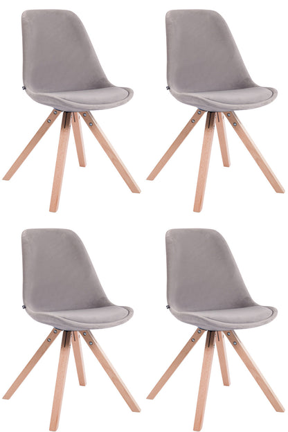 4er Set Stühle Toulouse Samt Square - homemem39