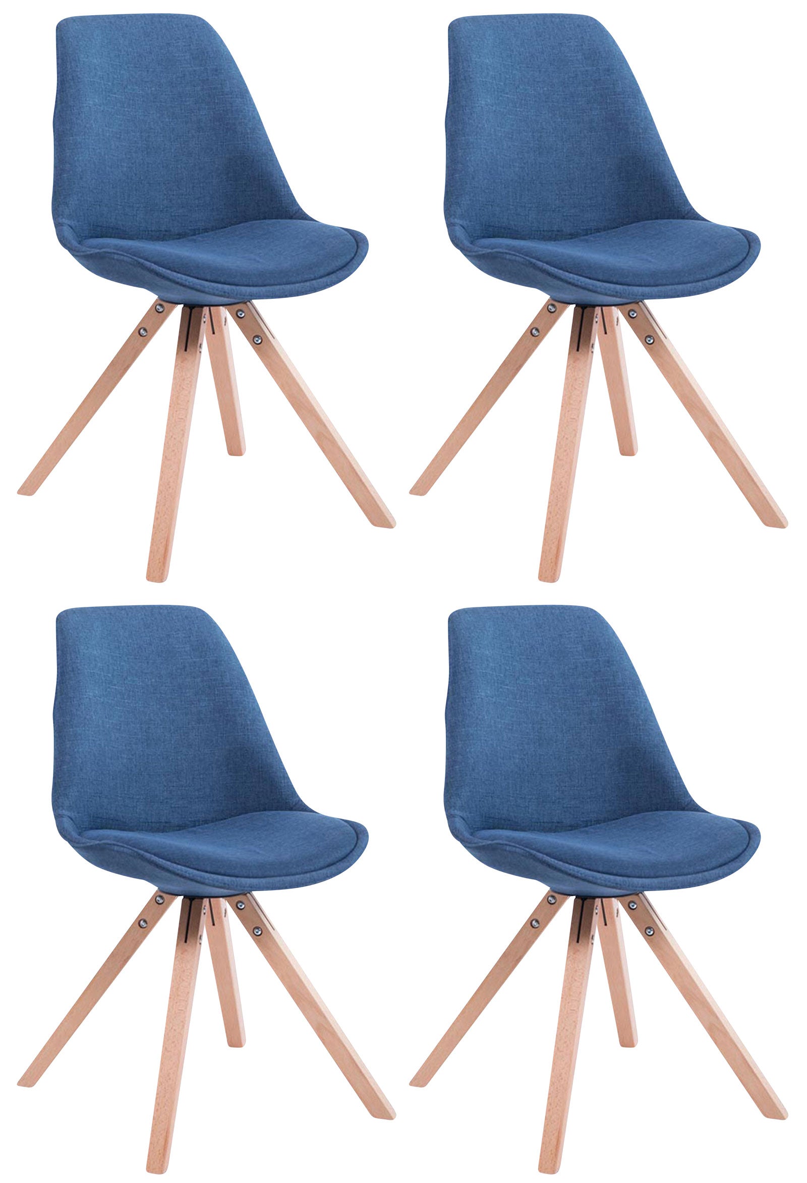 4er Set Besucherstühle Toulouse Stoff Square | homemem39