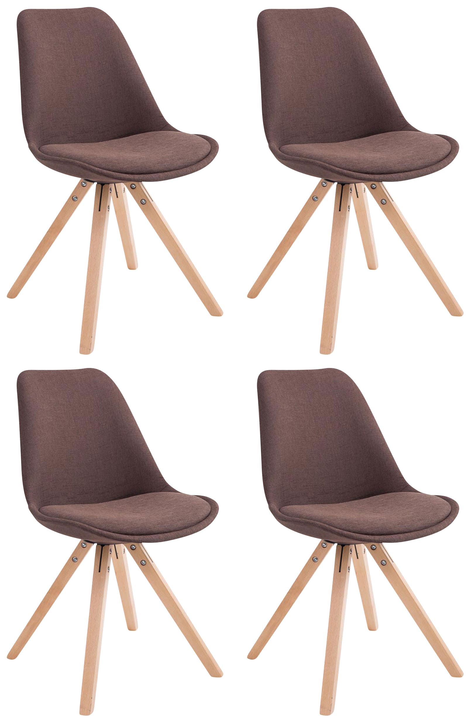 4er Set Besucherstühle Toulouse Stoff Square | homemem39
