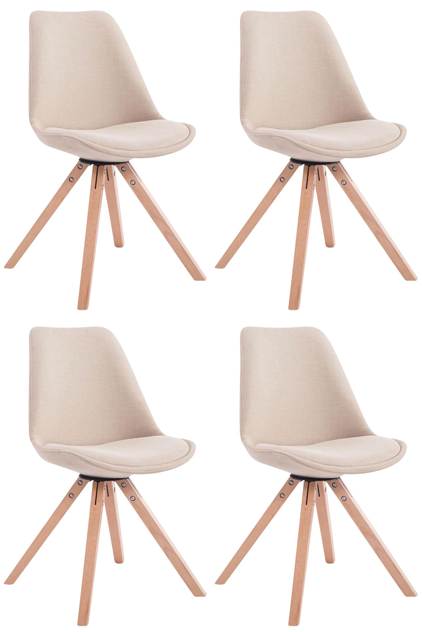 4er Set Besucherstühle Toulouse Stoff Square - homemem39