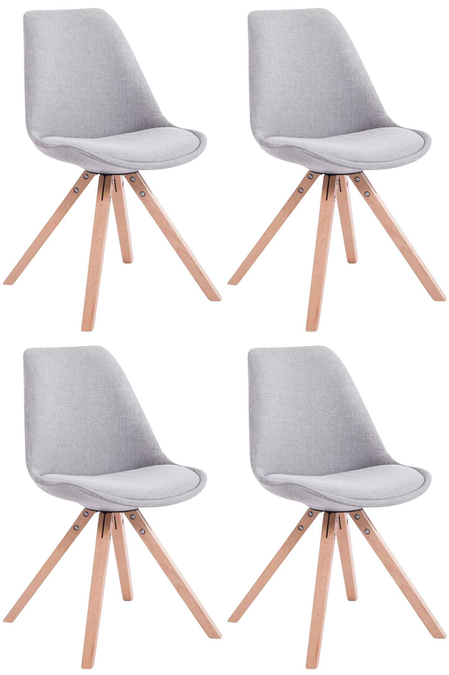 4er Set Besucherstühle Toulouse Stoff Square - homemem39