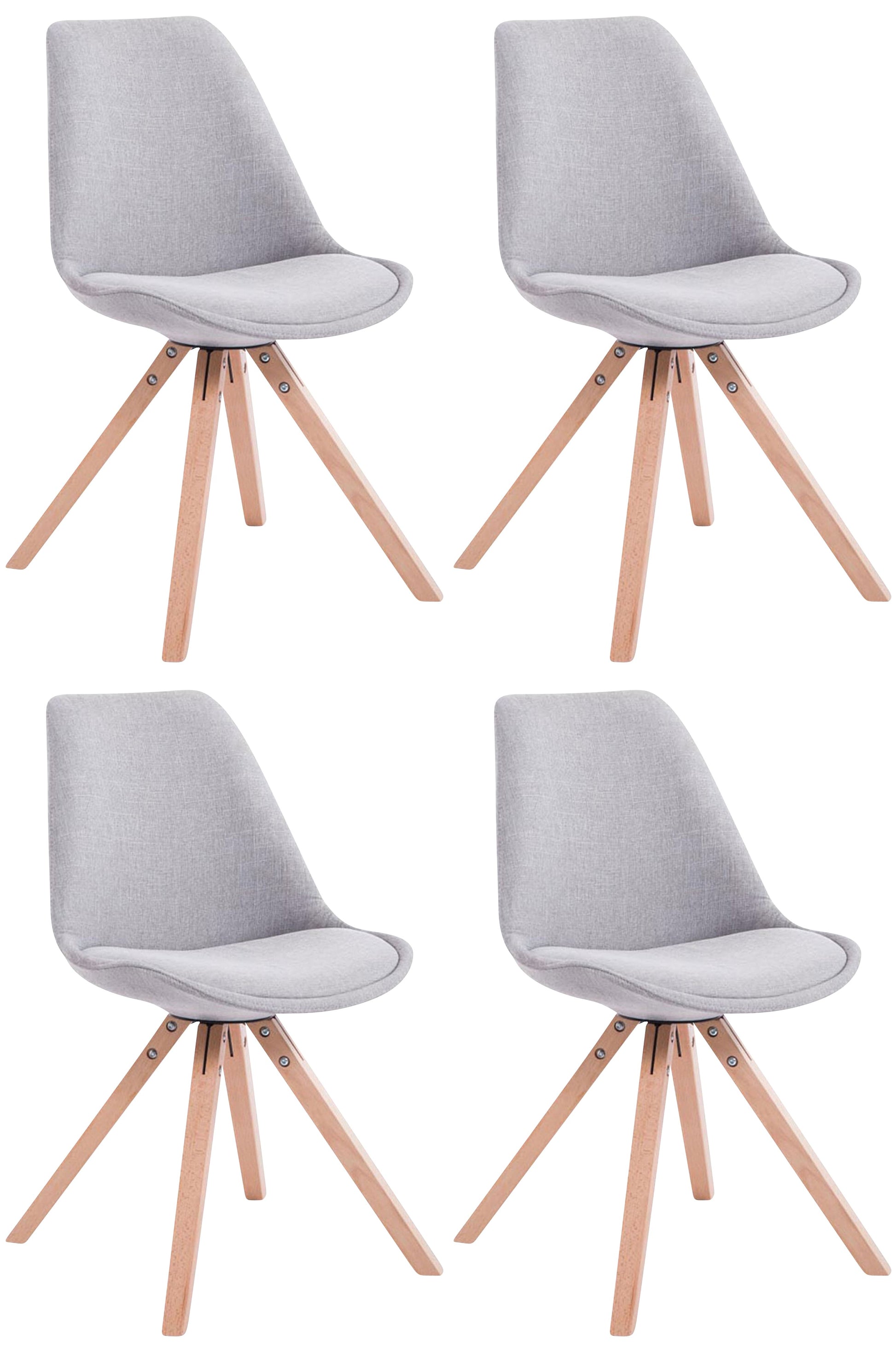 4er Set Besucherstühle Toulouse Stoff Square - homemem39