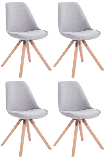 4er Set Besucherstühle Toulouse Stoff Square - homemem39