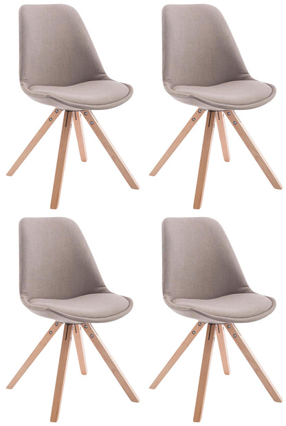 4er Set Besucherstühle Toulouse Stoff Square - homemem39