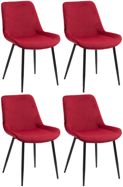 4er Set Esszimmerstühle Victoria Samt-Bezug - homemem39