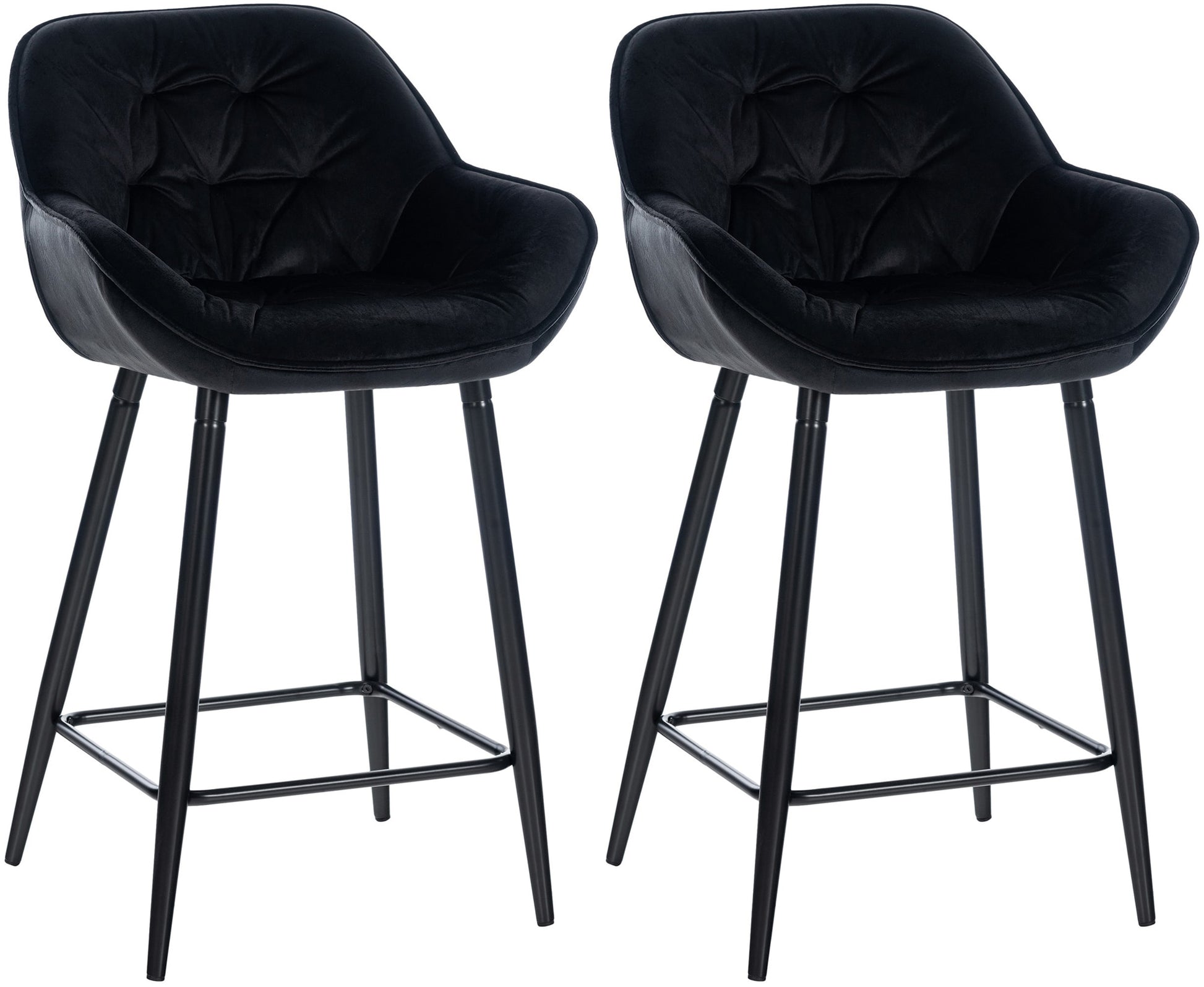 2er Set Barhocker Gibson Samt Sitzhöhe 76 cm - homemem39