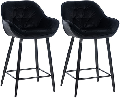 2er Set Barhocker Gibson Samt Sitzhöhe 76 cm - homemem39