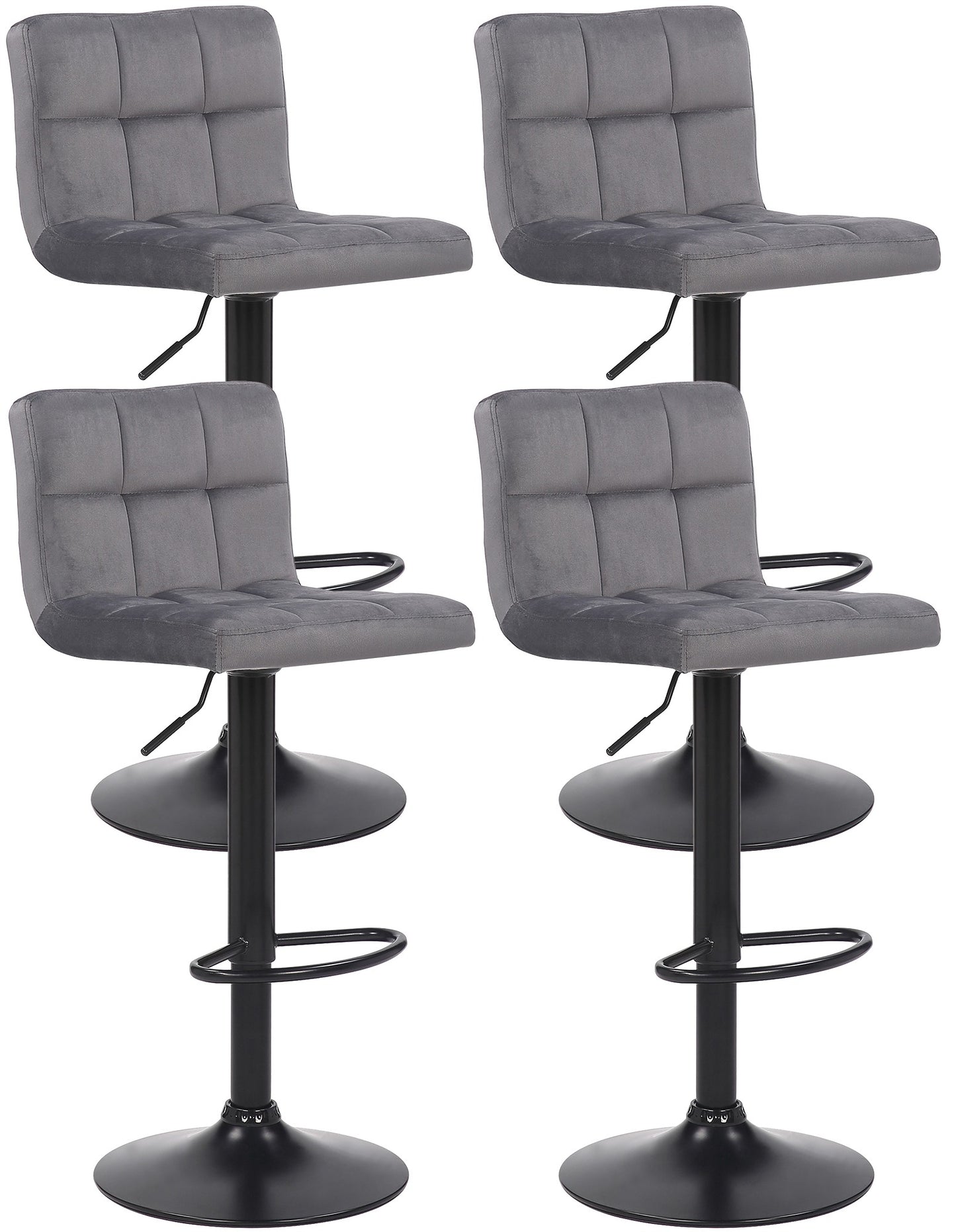 4er Set Barhocker Feni Samt - homemem39